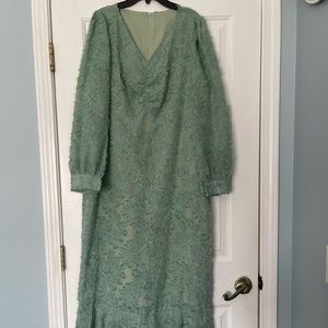 Modest teal green dress